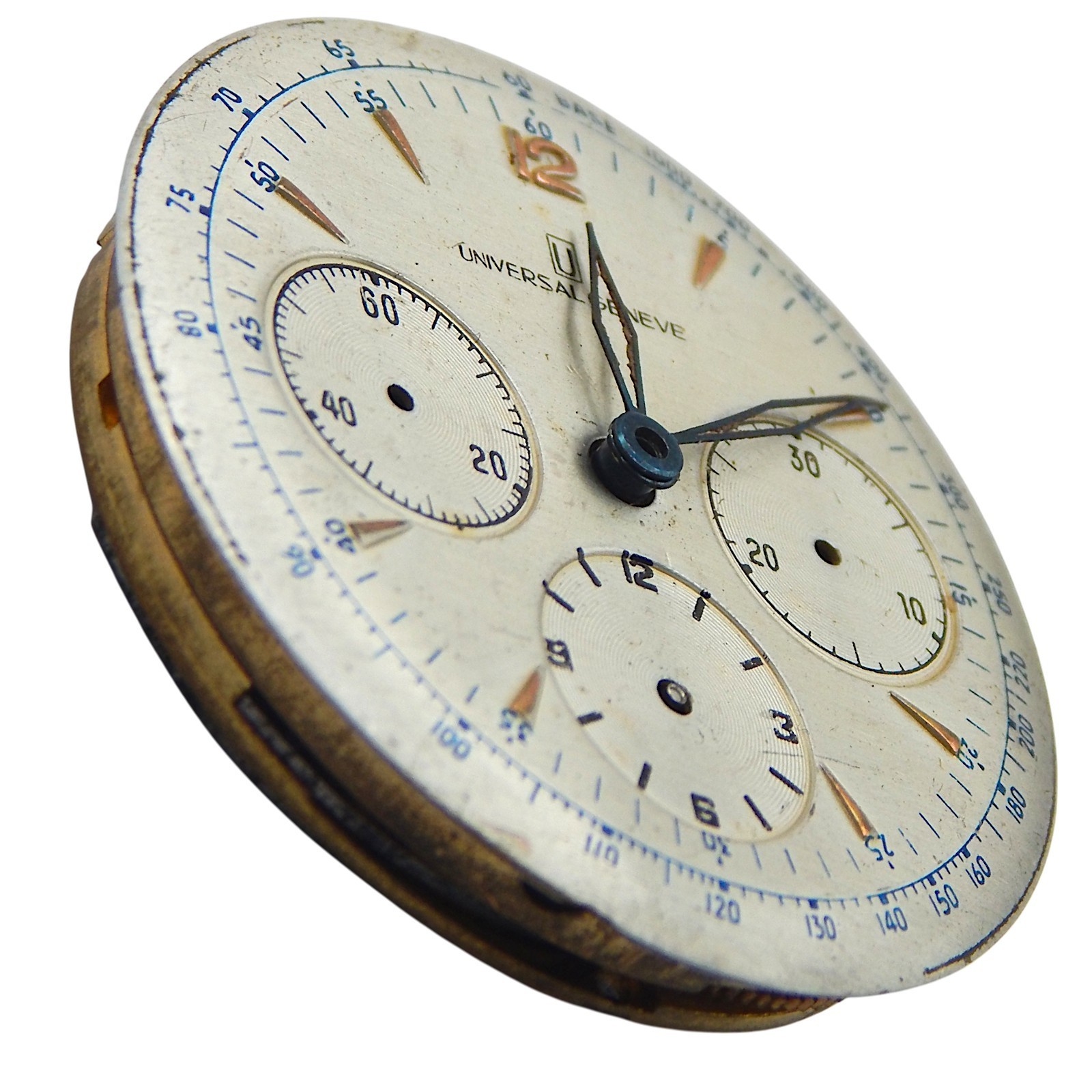 Vintage Universal Geneve Cal 285 Chronograph Movement & Dial Column Wheel Parts