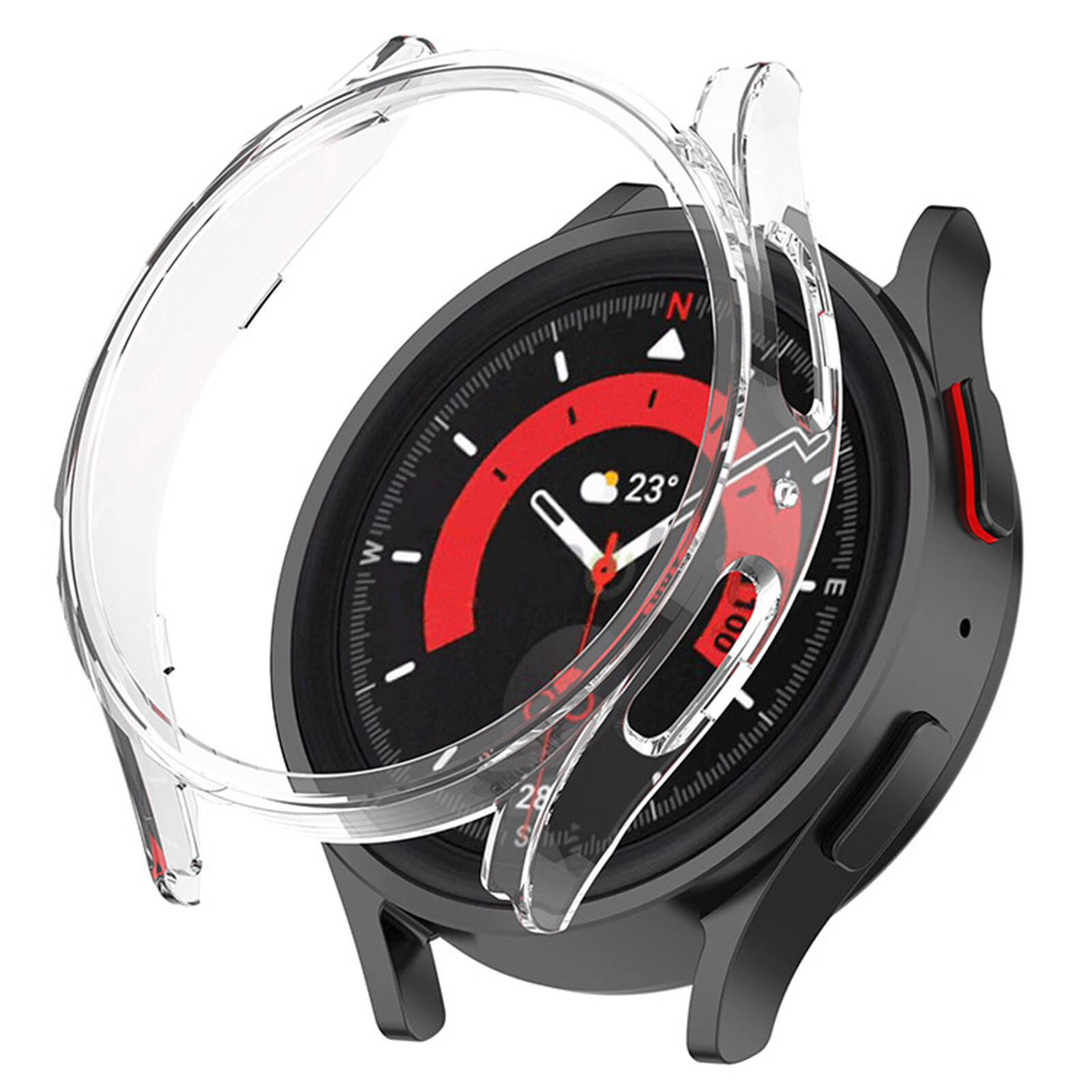 PC Case Hollow Protective Case Bumper Shell for Samsung Galaxy Watch5 Pro 45mm