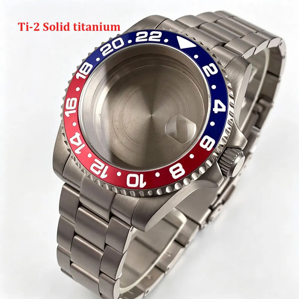 20ATM 40MM Titanium Diver Watch Case Strap For NH34 NH35 PT5000 Sapphire Glass