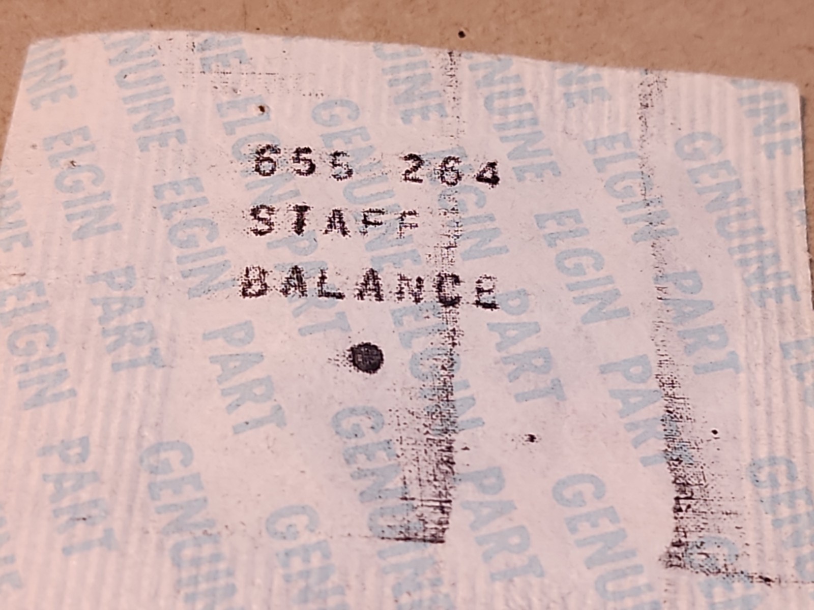NOS Elgin 21/0 Grade 655 Balance Staff Parts Spares Repairs