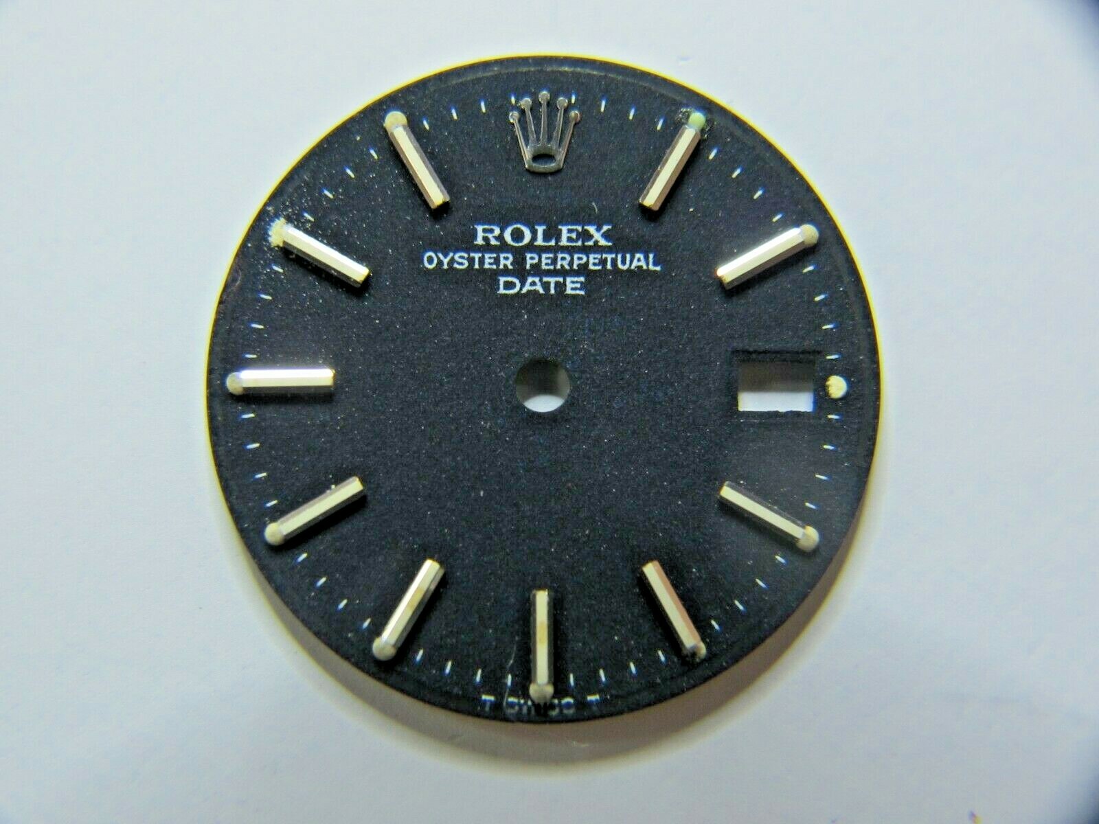 ROLEX OYSTER PERPETUAL DATE BLACK DIAL WITH SILVER STICK MARKERS 20mm