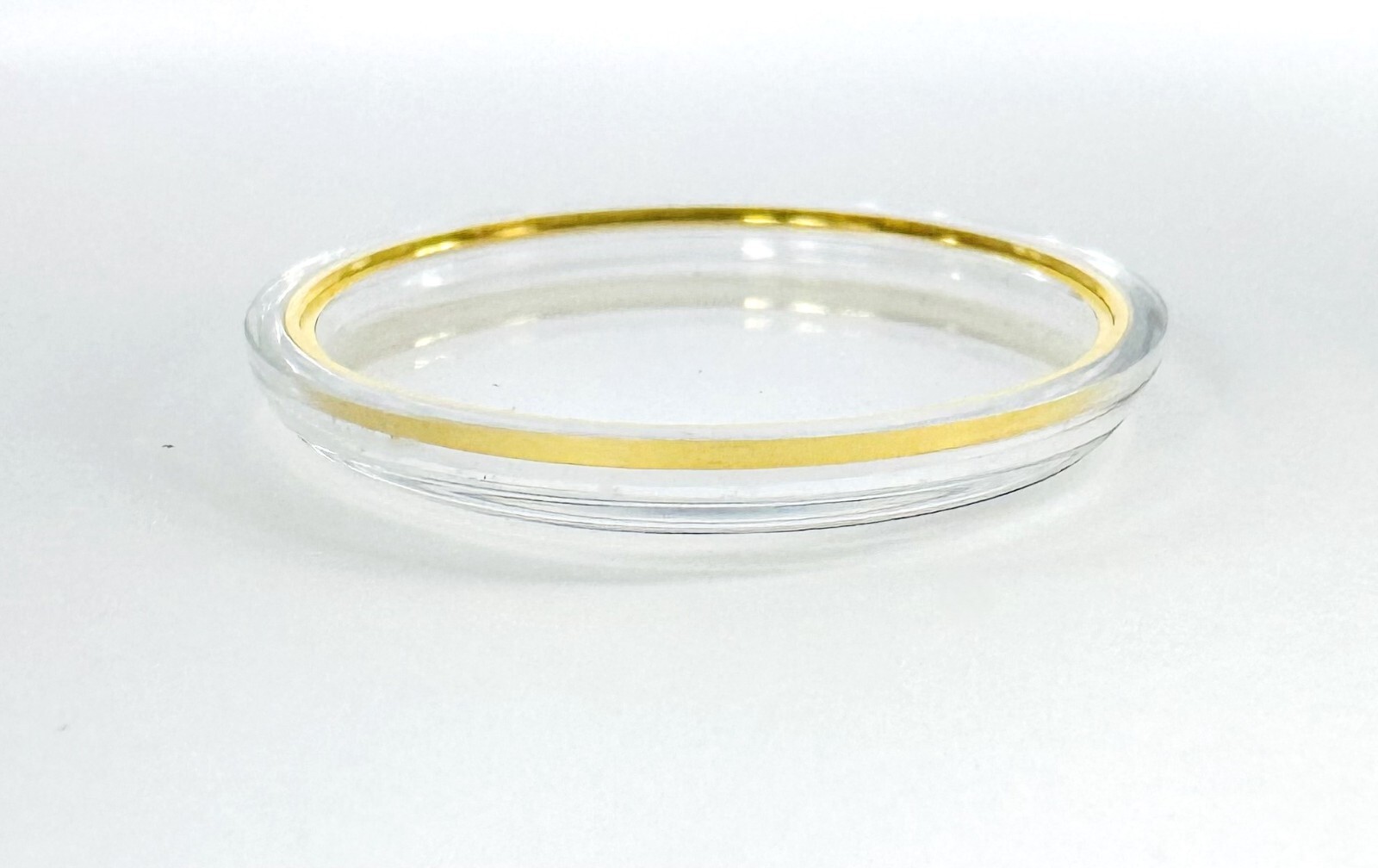 30.6mm Acrylic Crystal with Gold Tension Ring, SEIKO-Style Flat Top