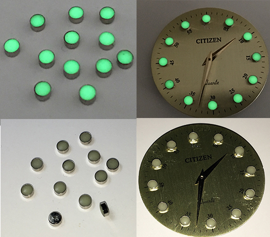 Watch Dial Hour Markers 12 GREEN LUME 3.0mmx1.2mm Numerals Dots Bars New Parts