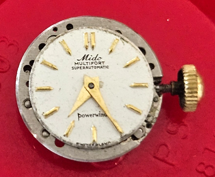 MIDO 607P POWERWIND 17J Watch Movement (REMOVED FROM GOLD CASE/BALANCE RUNS) 125
