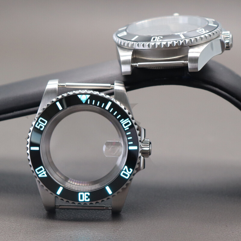 40mm steel Watch Case 3C Luminous Ceramic Bezel Sapphire For Seiko Nh35 Movement