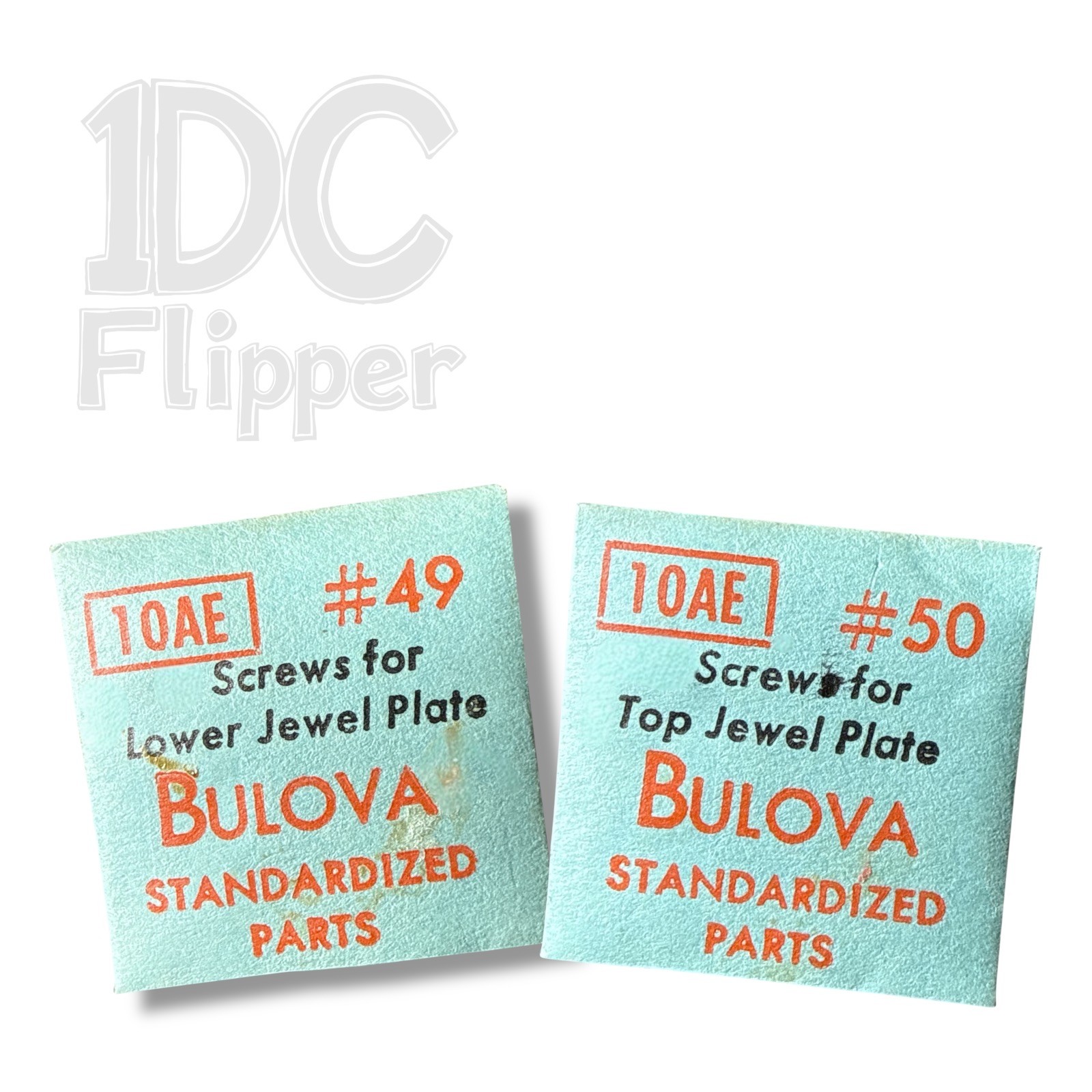 Bulova 10AE JEWEL PLATE SCREW SET #49/#50 Fits FONT 324, 10AN, 10AX Read List!