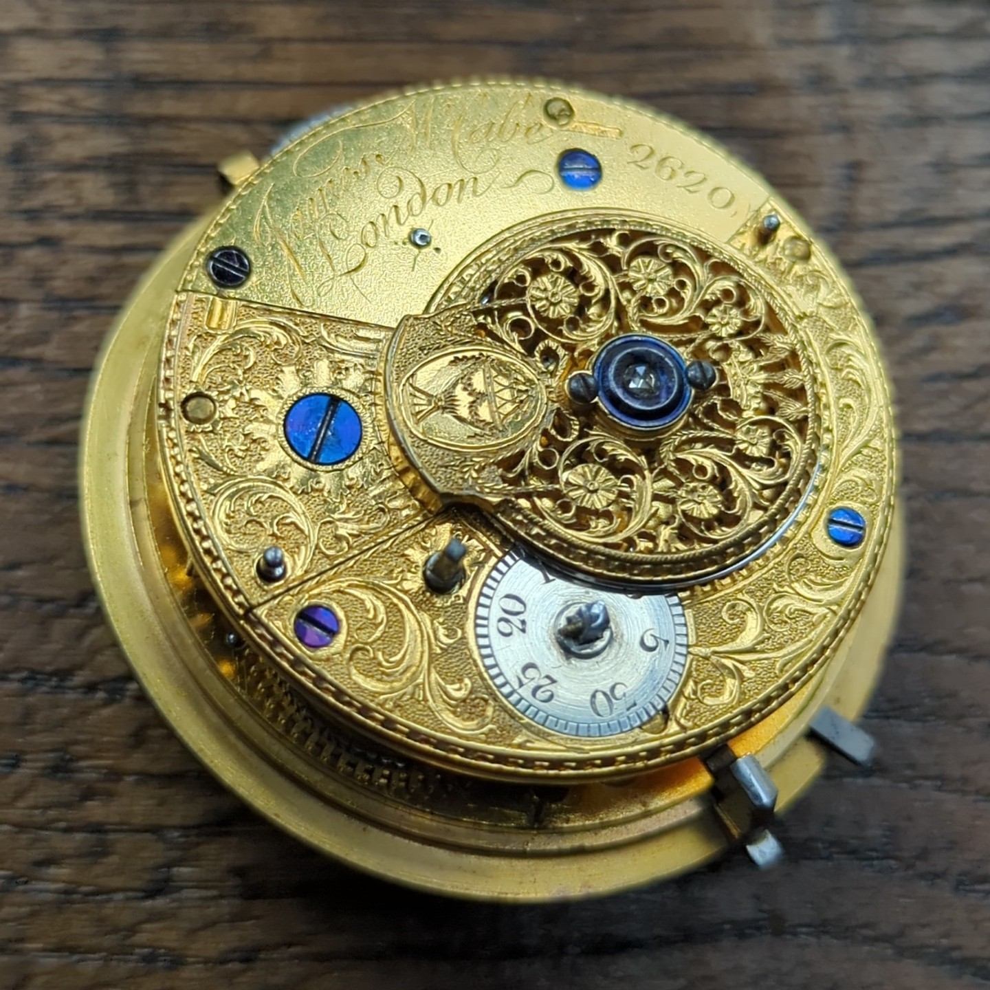 James McCabe English Duplex Pocket Watch Movement With Sweep Secs Feature (G72)
