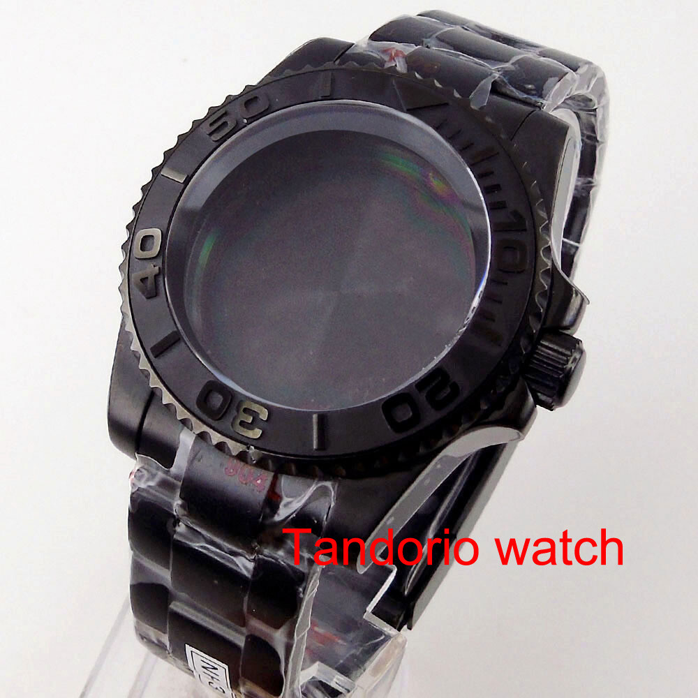 40mm Sapphire Glass Ceramic Bezel Chapter Ring Watch Case Fit for NH35 NH36 2824
