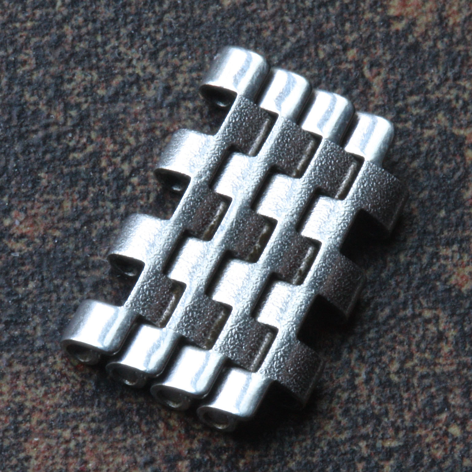 4 NOS spare links for NSA watch band steel 7-row brushed & polished bracelet