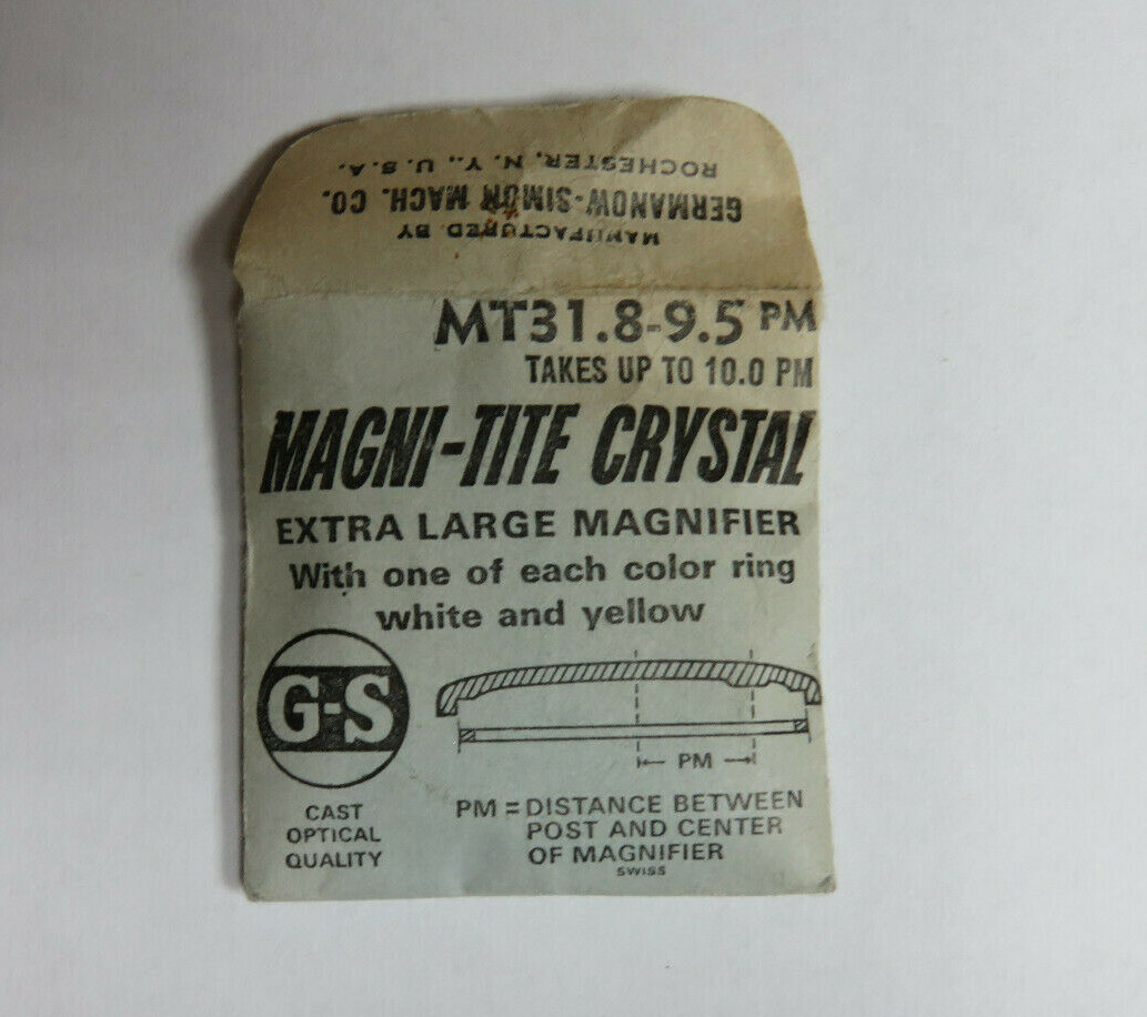 GS Magni-Tite (MT) Watch Crystal with XL Magnifier Date Window NOS
