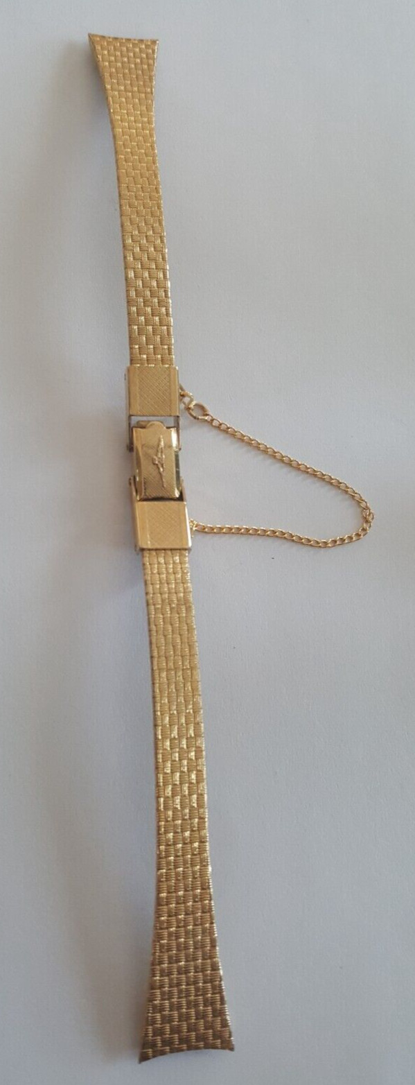 Longines Gold Plated Watch Bracelet With Safety Clasp Chain