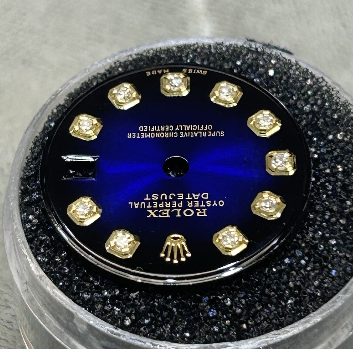 Rolex Ladies Datejust/President Custom Blue Vignette Diamond Dial For 26mm Model