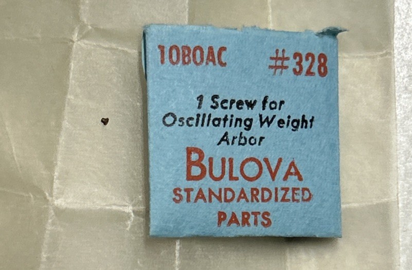 Vintage Bulova 10BOAC SCREW FOR OSCILLATING WEIGHT ARBOR #328 NOS