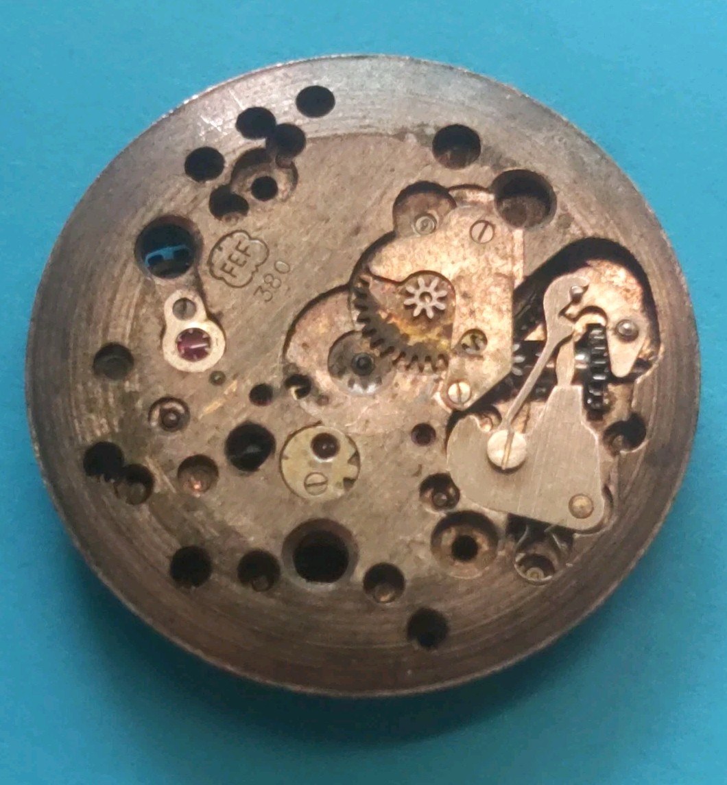 FEF Cal. 380-11.5″‘ Partial Movt. Fluerier Watch Co. Balance Good. No Run. Parts
