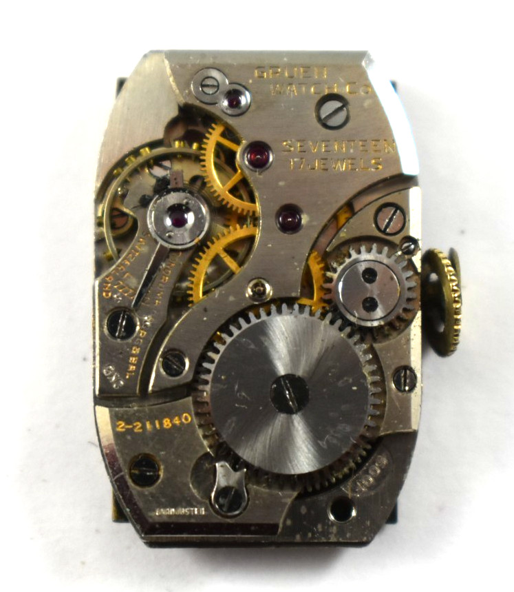Vintage Gruen Manual Wind 17J 500F Wrist Watch Movement lot.fc