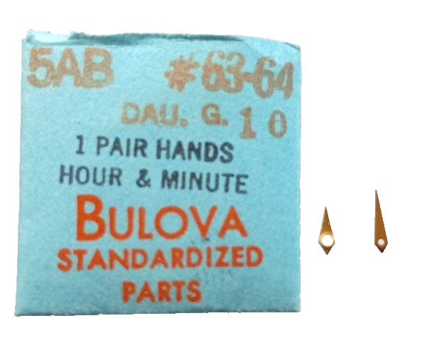 Bulova 5AB Watch Hands Gold Dauphine watch part #63-64