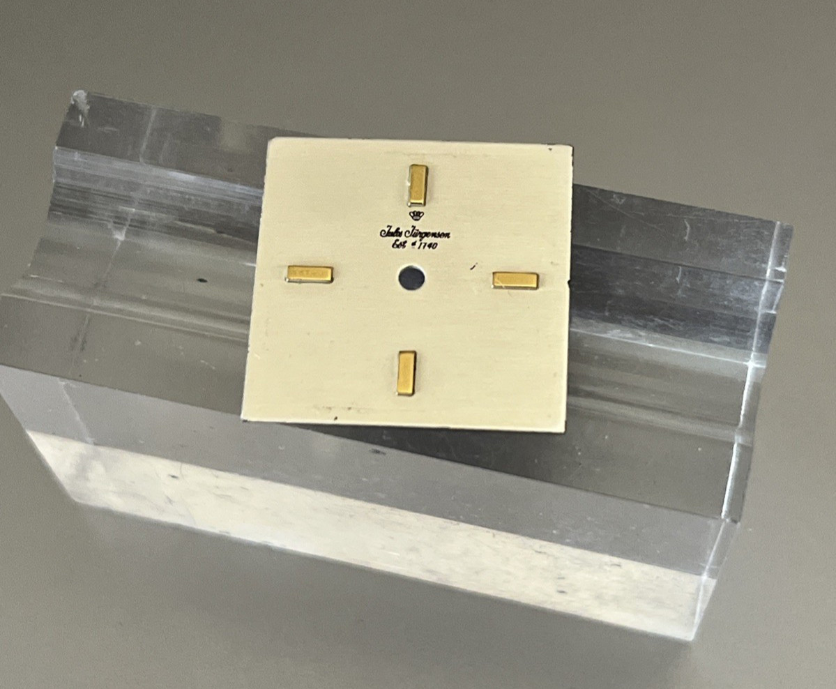 Jules Jurgensen Watch Dial 20+mm Square Off-White (Light Champagne) Gold Sticks