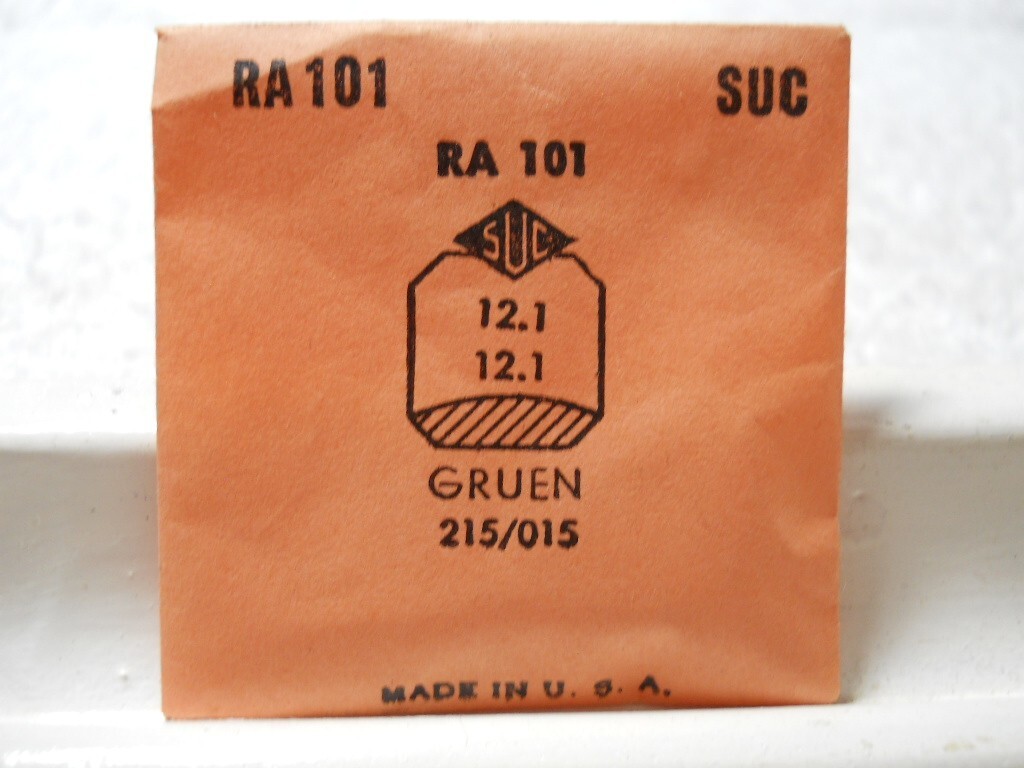 SUC RA101 Watch Crystal Fit Gruen 215/015 – 12.1 x 12.1 mm – Replacement Repair