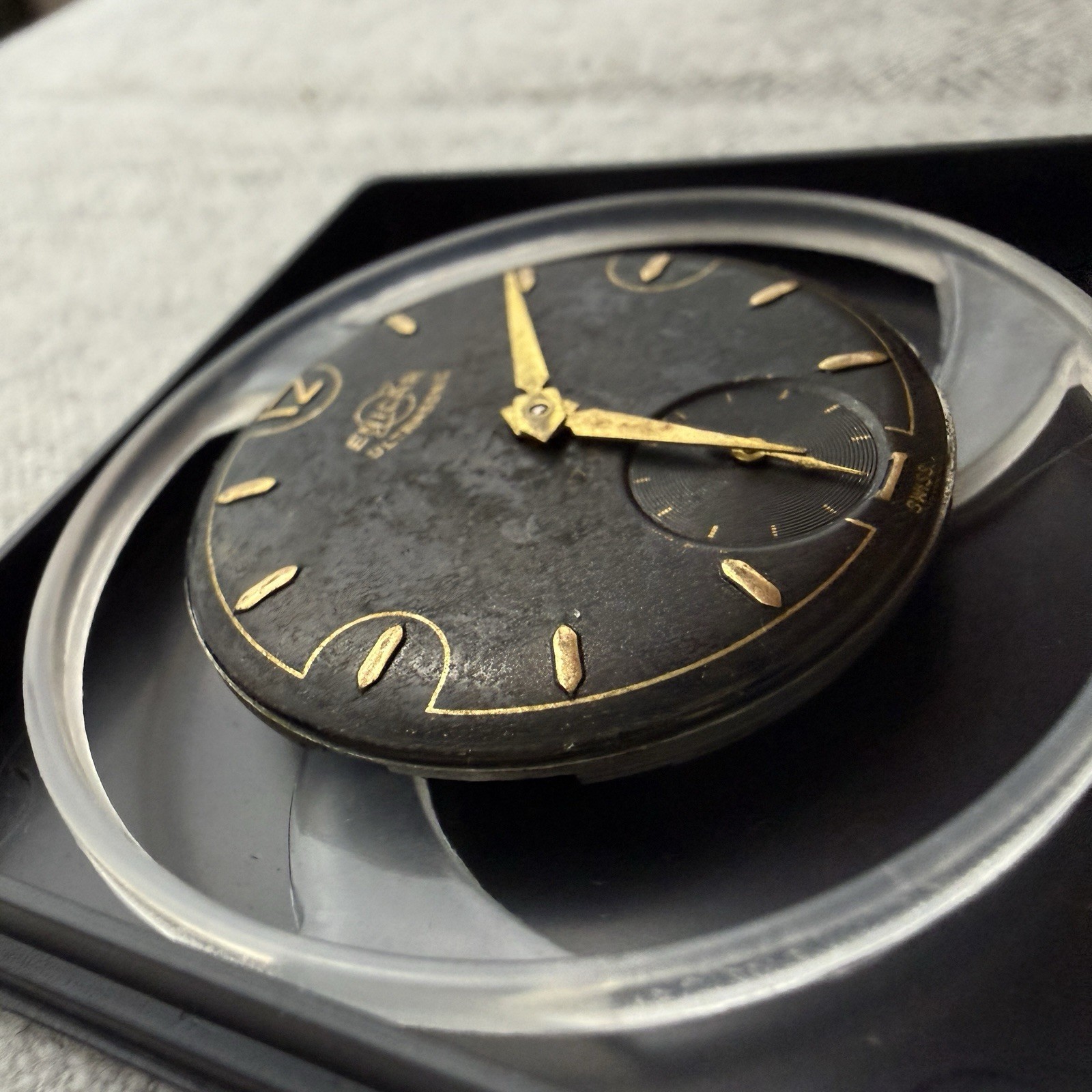 Enicar Ultrasonic 17 Jewels Manual Movement Dial Hands Parts Repair Swiss