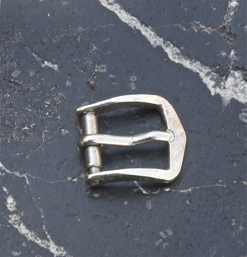 Ladies vintage steel 8.5mm opening watch buckle New Old Stock unique pattern