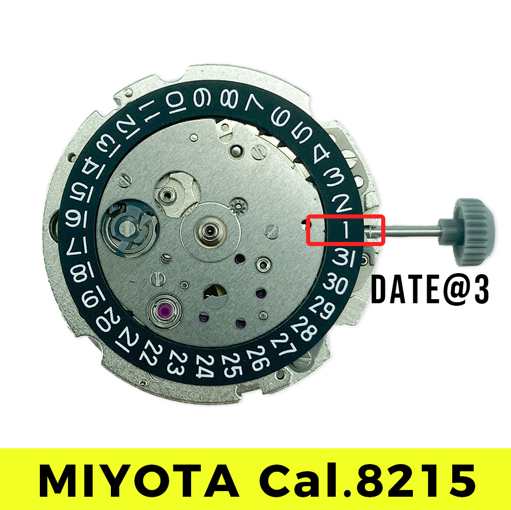 Premium Miyota 8215 Automatic Movement Featuring Black Date and Hacking Function