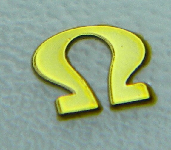 Watch dial logo emblem Omega Vintage Steel Nickel Silver Gold parts Mod