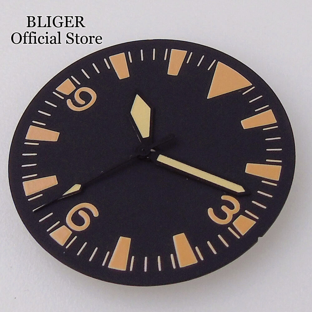 31mm Vintage Black Brown Watch Dial Face Lume Set Fit NH35 NH38 ETA 2824 PT5000