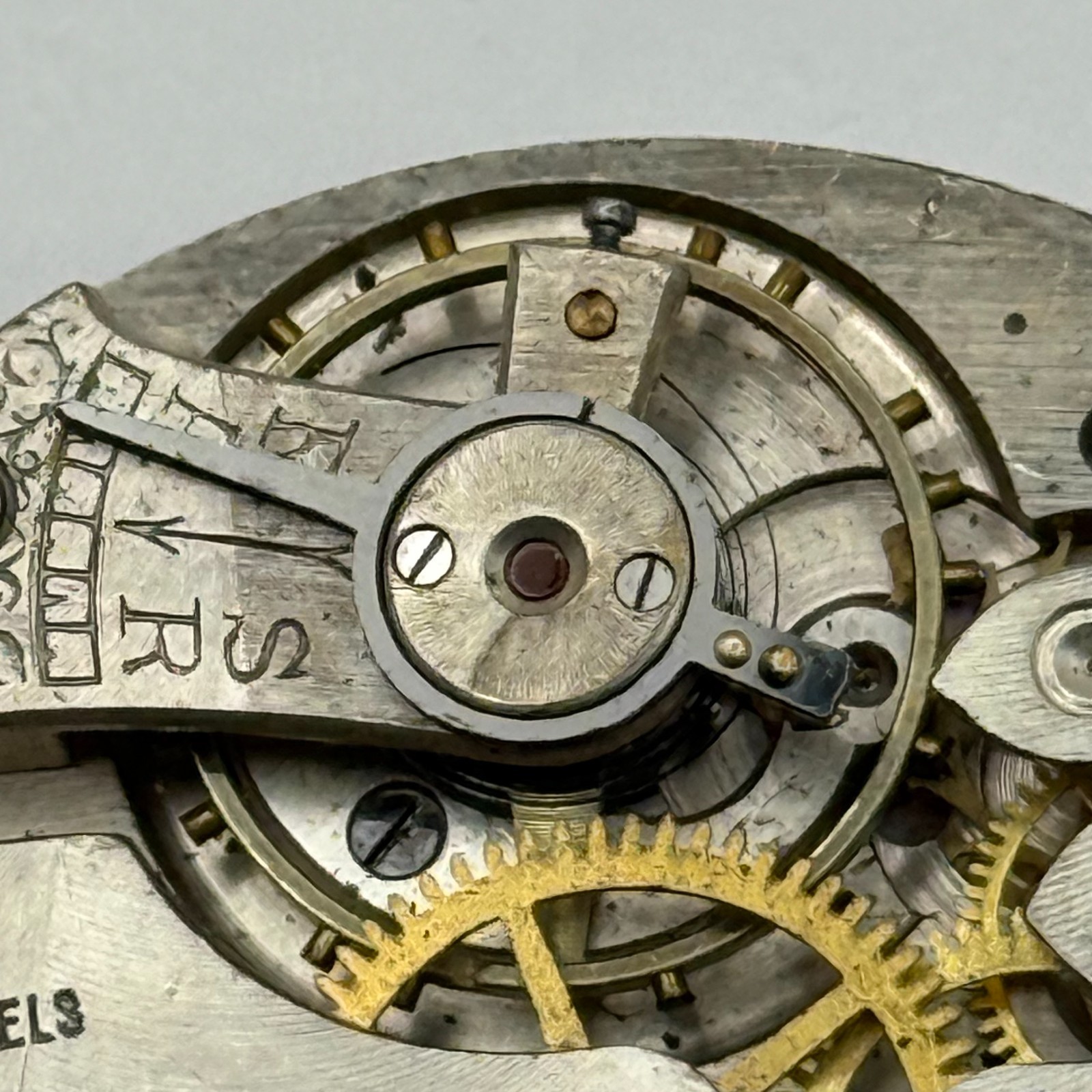 Fleurier Pocket Watch Movement Open Face Sub Seconds 7 Jewels 2 Adj Parts 41mm