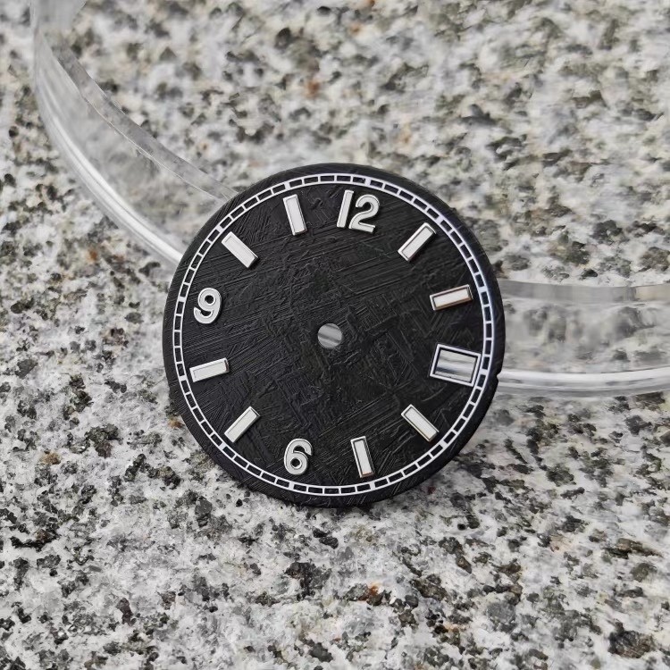 28.5mm Green Luminous Watch Dial Black Meteorite-style for NH35 NH36
