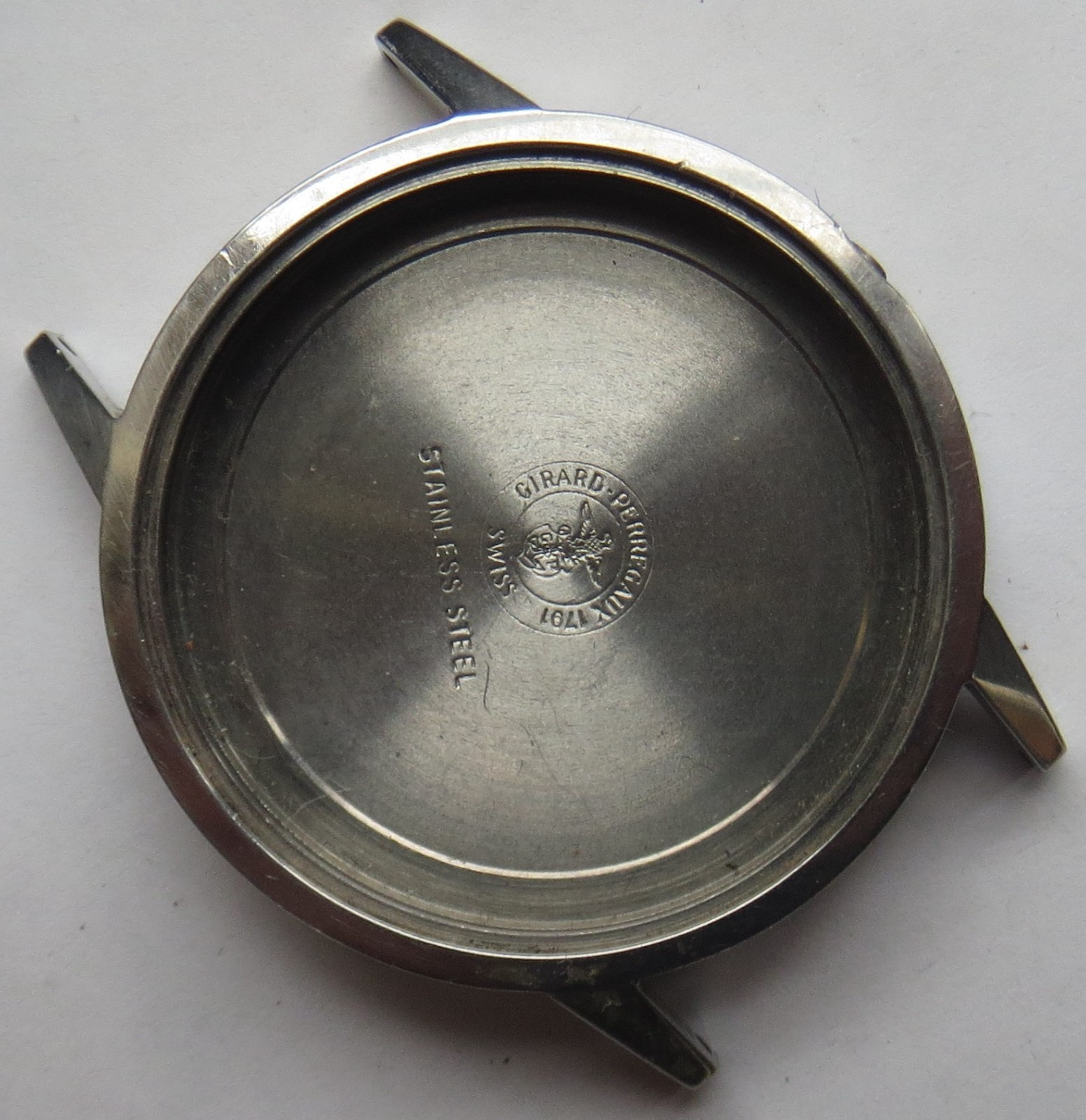 Girard Perregaux mens wristwatch steel case screwback 34 mm in diameter