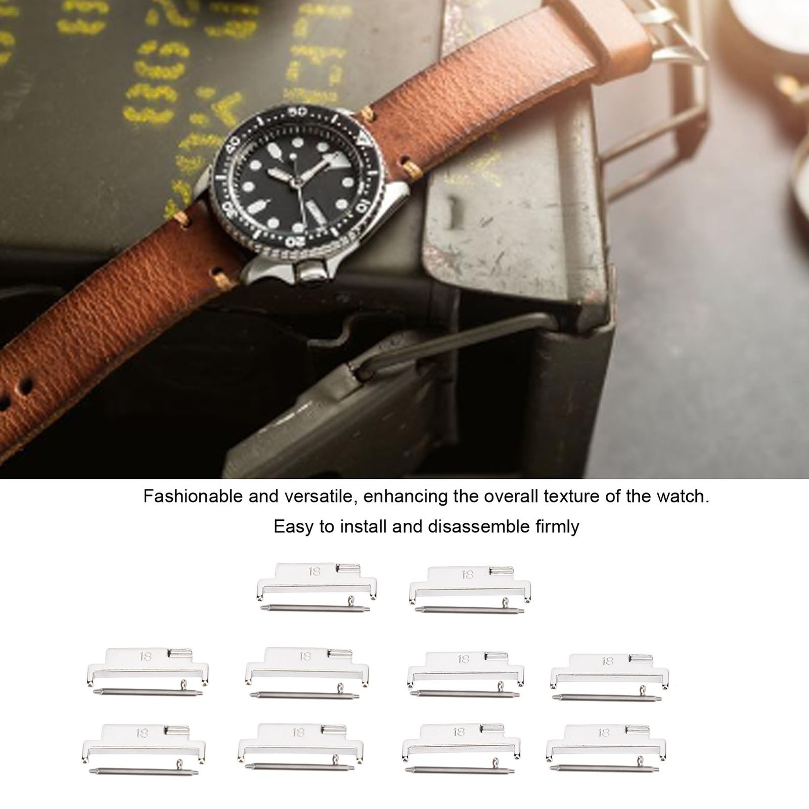 5 Pair Metal Watch Band Adapter Set For 18-22mm Watch Band Adapter