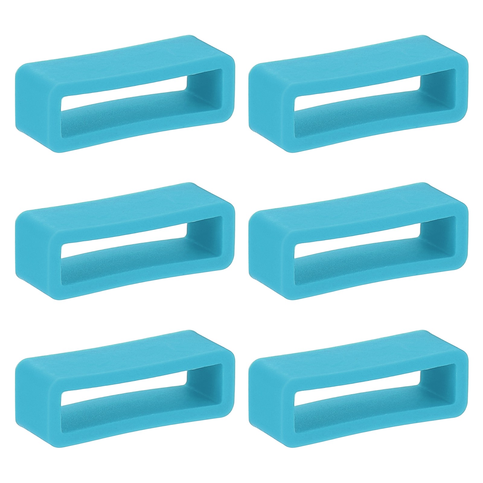 6Pcs 20mm Silicone Watch Band Holder Loop Replacement Sky Blue