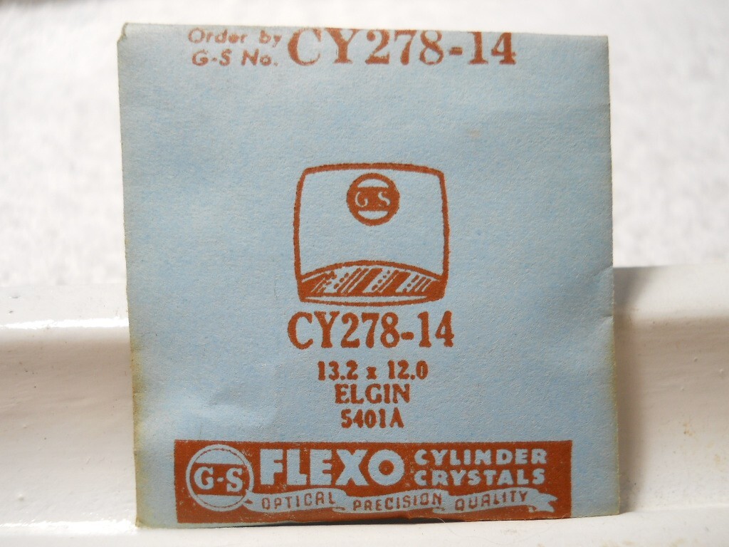 GS CY278-14 Watch Crystal Fit Elgin 5401A – 13.2 x 12.0 mm Replacement / Repair