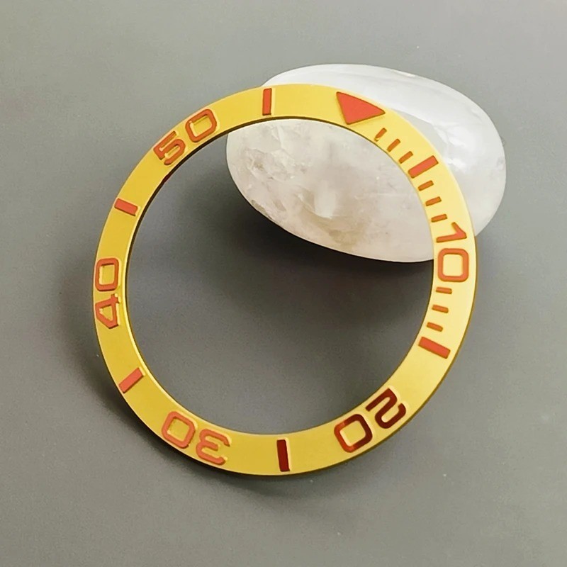 38mm Watch Case Ring Inclined Aluminum Bezel Insert For NH35 NH36 Movement
