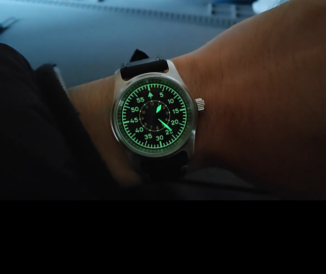 28.5mm Watch Dial+Hands Green Luminous Pilot Face For NH35 NH36 Movement