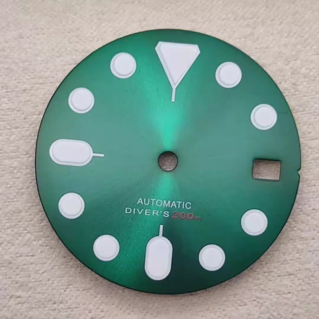 NH35 Dial 28.5mm S-Logo Green Luminous for NH35 Movement Watch Parts Watch Dial