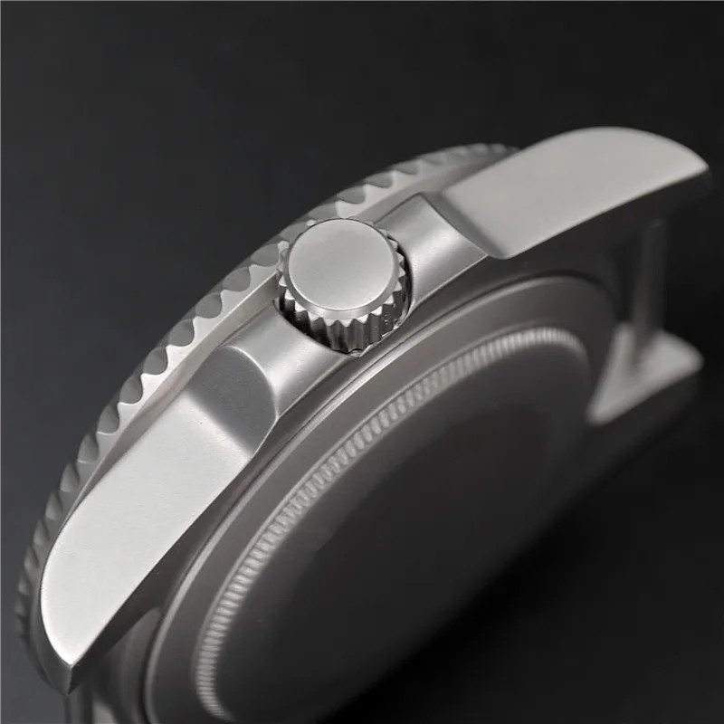 40mm Brushed Watch Case Sapphire Crystal GMT Bezel NH35 NH36 28.5mm Dial