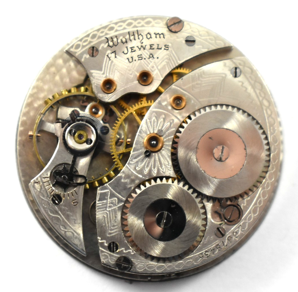 Vintage Waltham Grade 225 12s 17J OF Pocket Watch Movement lot.qj