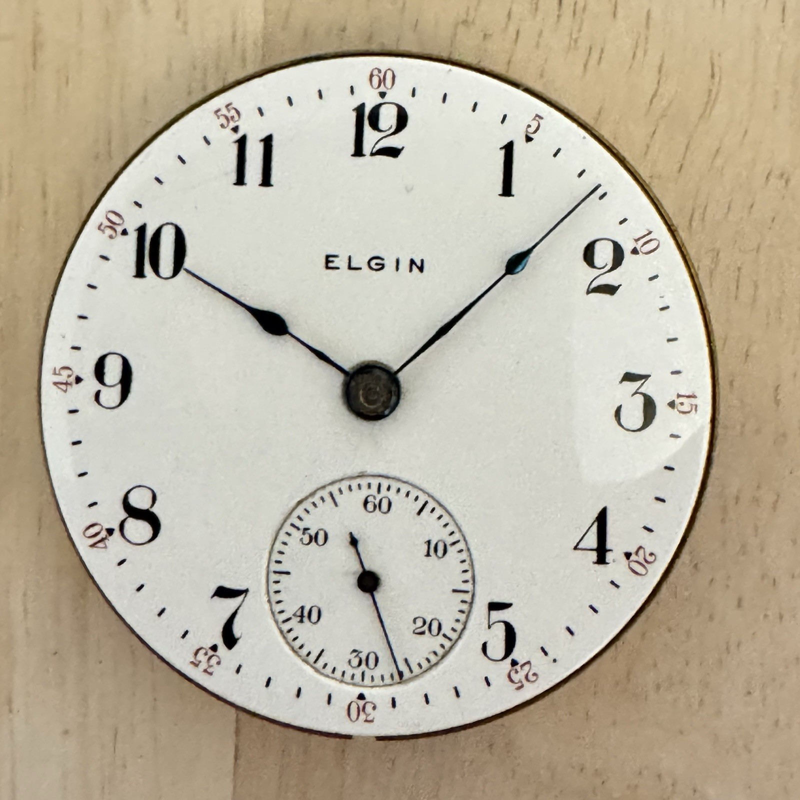 1905 Elgin Natl. Co 18s Pocket Watch Movement Grade 308 PARTS REPAIR NICE DIAL