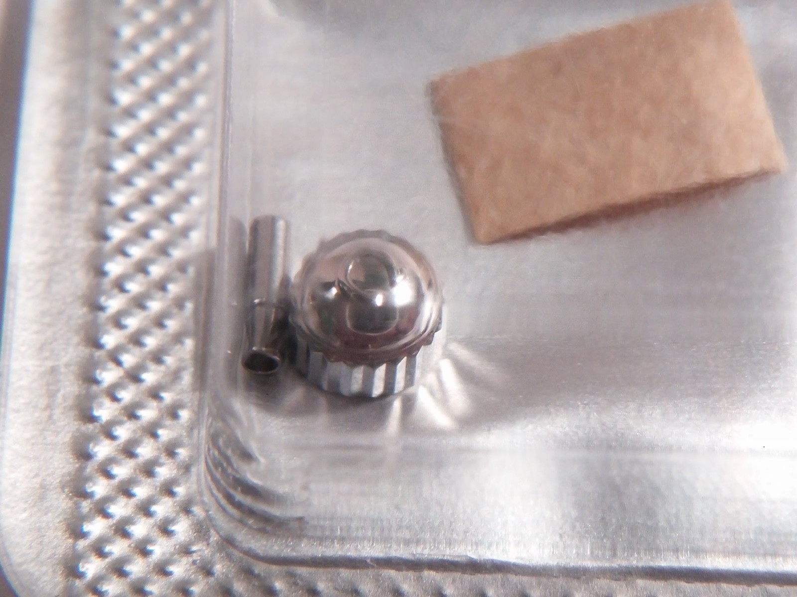 Omega crown WHITE 4.0×3.2mm M0.9 new w tags with tube for watch repair-1502.3500
