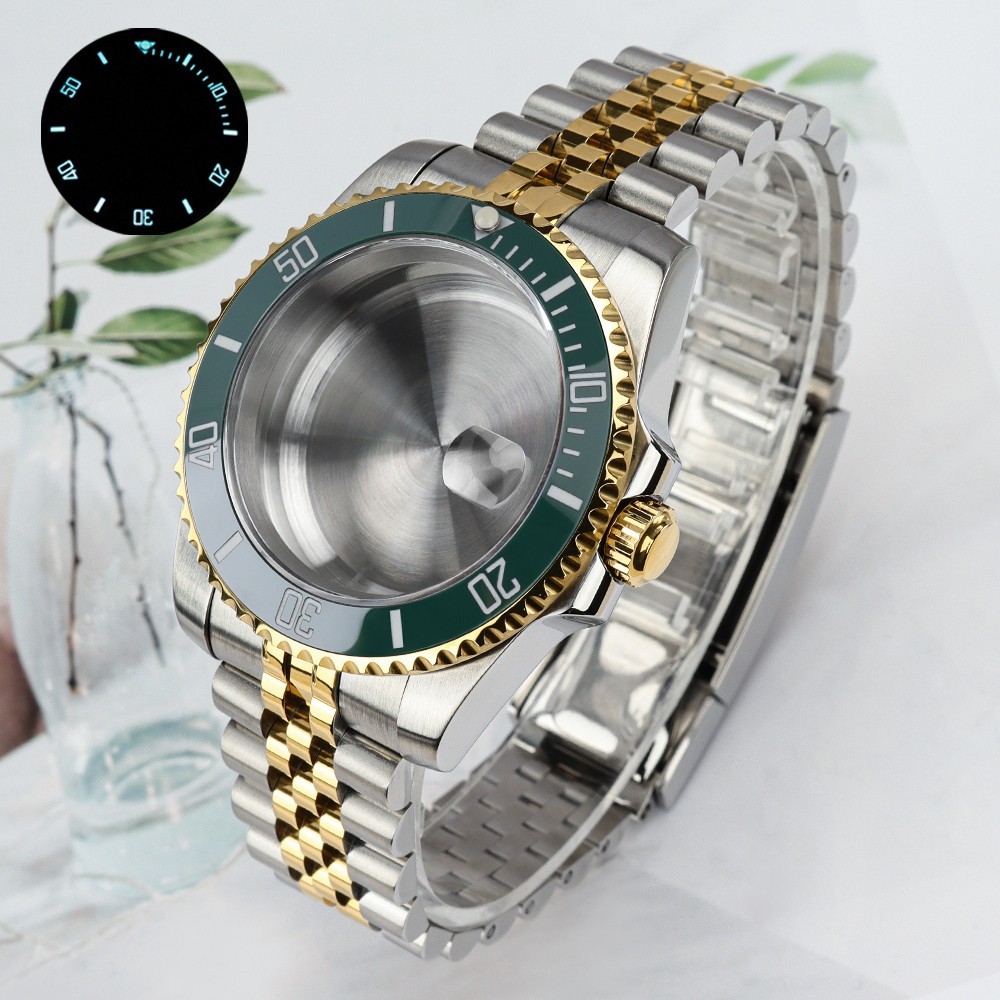 FEIYASHI Luminous Bezel 40mm Oyster NH35 Watch Case Sapphire For Seiko NH35 NH36