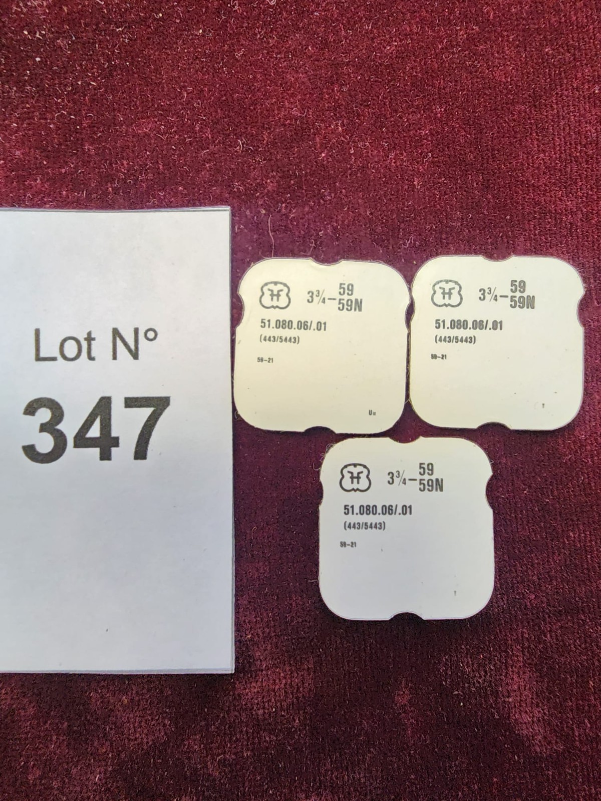 Vintage H 3¾–59 / 59N Watch Parts #51.080.06/.01 (443/5443) Swiss – Lot of 3 Pac