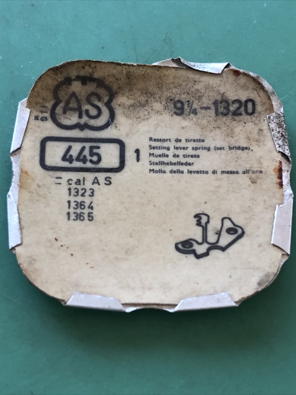 AS 1320 setting lever spring X 1 Swiss Made Old New Stock Free Post