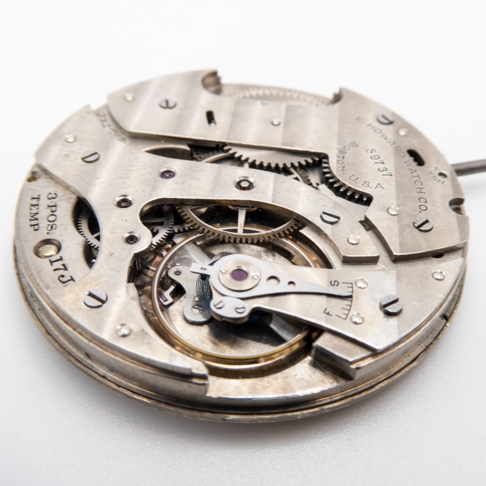 E. Howard & Co. Grade Series 12 10s 17j 3adj Antique Pocket Watch Movement