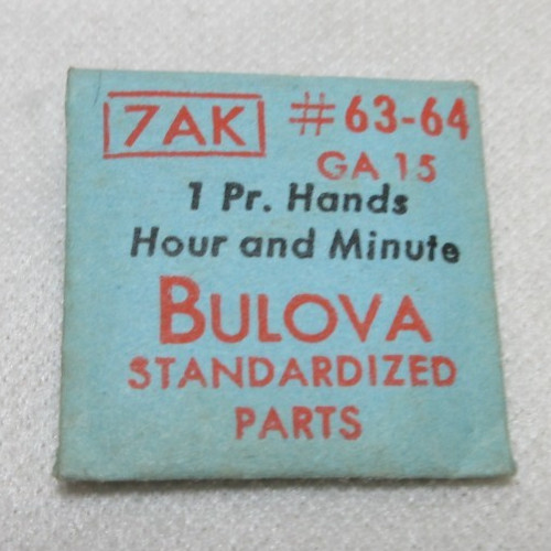 BULOVA 7AK HOUR & MINUTE HANDS #63-64 GA 15 WATCHMAKER REPLACEMENT PART #338