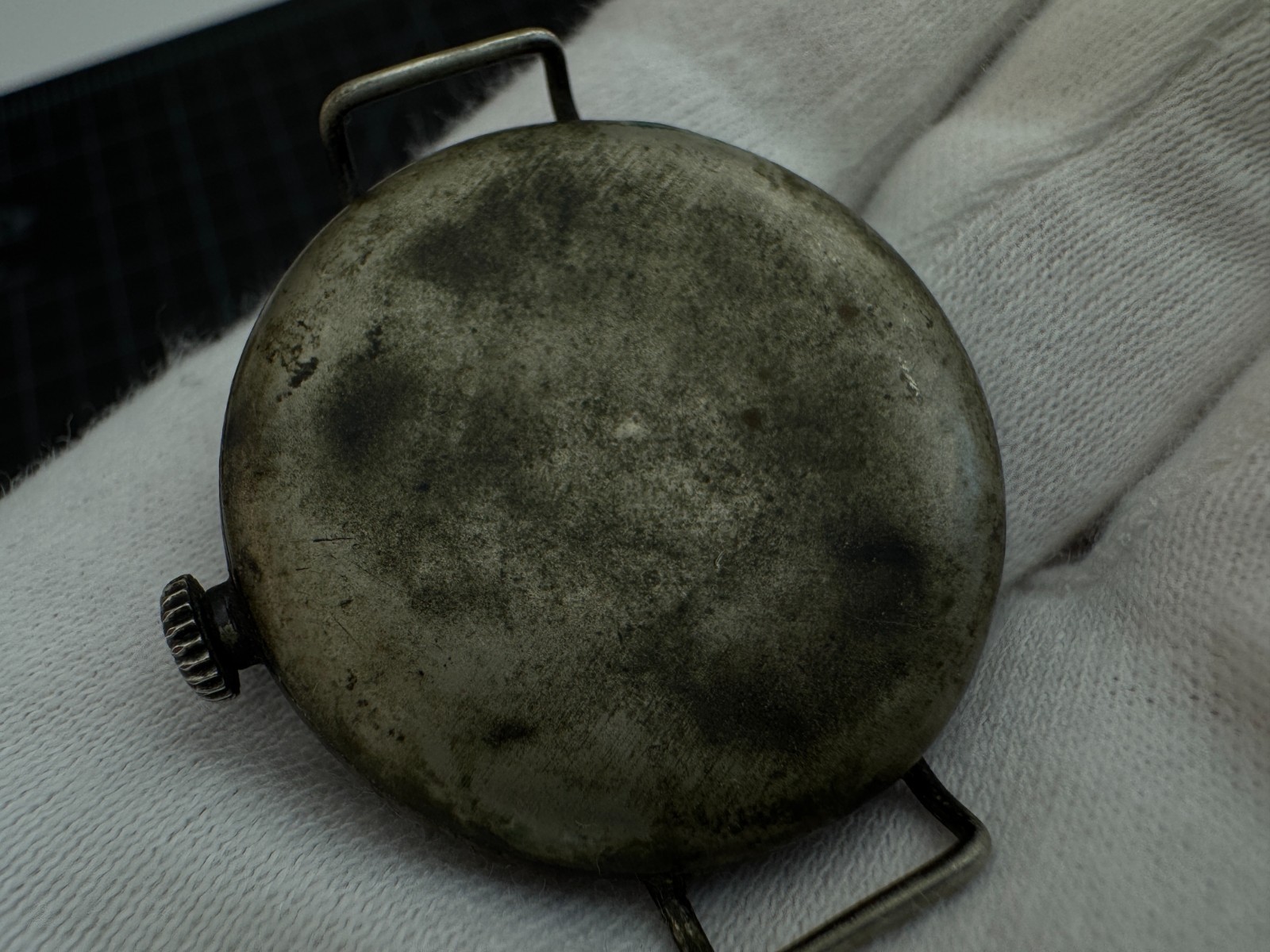 Antique Locust Swiss 7J Wire Lug Trench Watch Parts Repair 32.5mm
