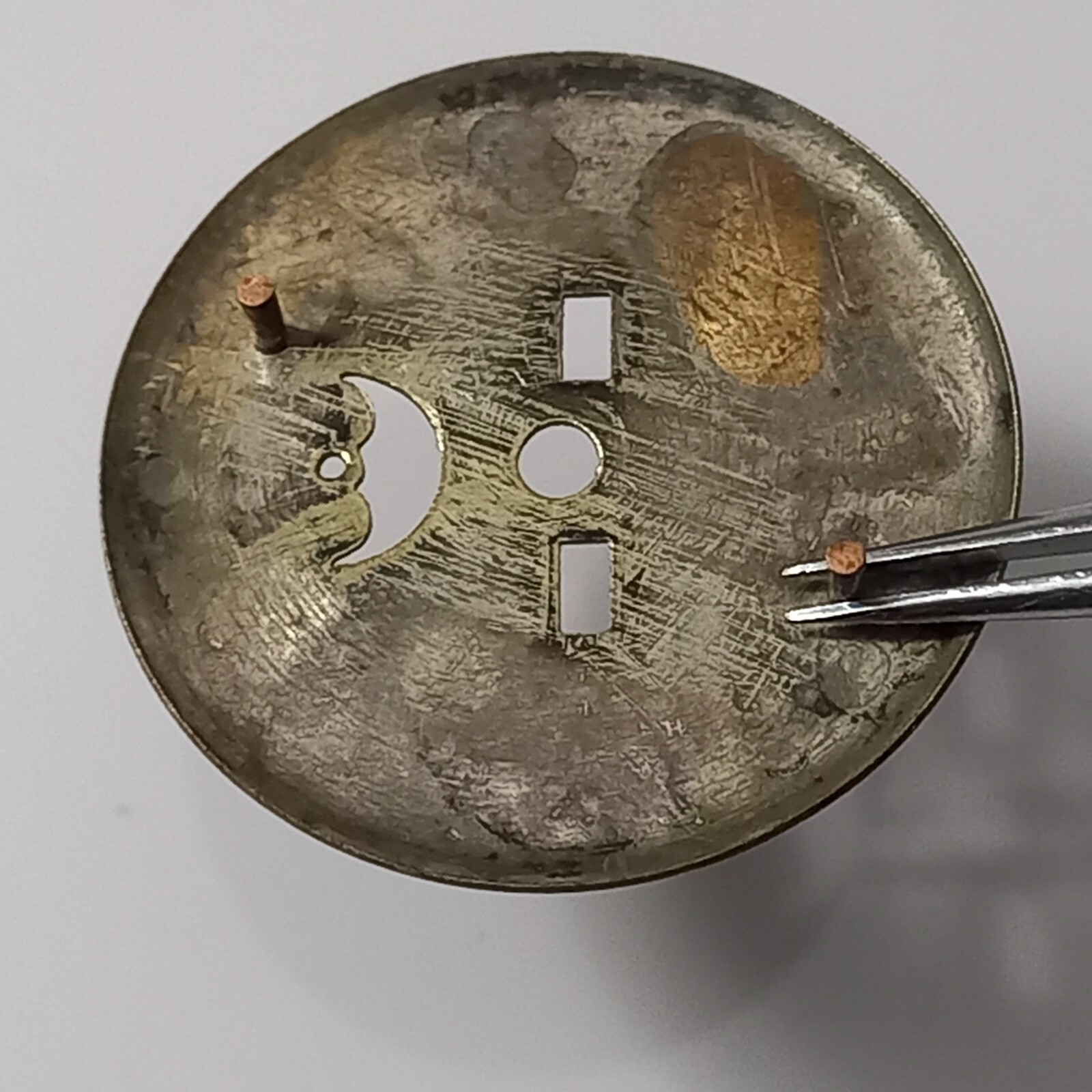 For Parts BUREN Triple Calendar Moonphase Dial For Cal 382 Size: 28.7 mm – AS IS