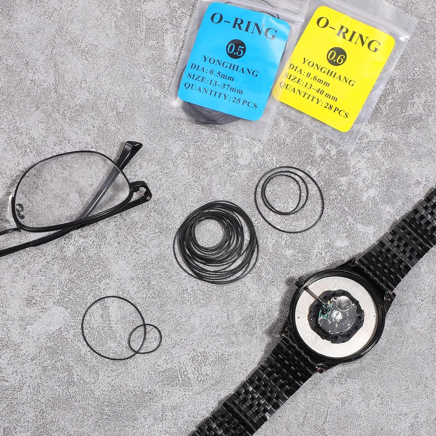 Professional Waterproof Rubber O Ring Watch Gaskets – 53 Count Replacement Set