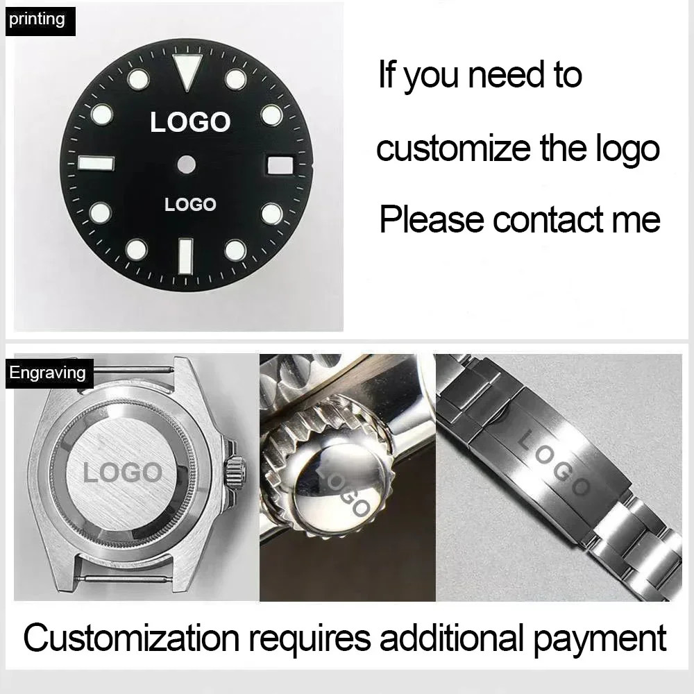 28.5mm Luminous Dial Single Double Date Customizable For NH35 NH36 movement DIY