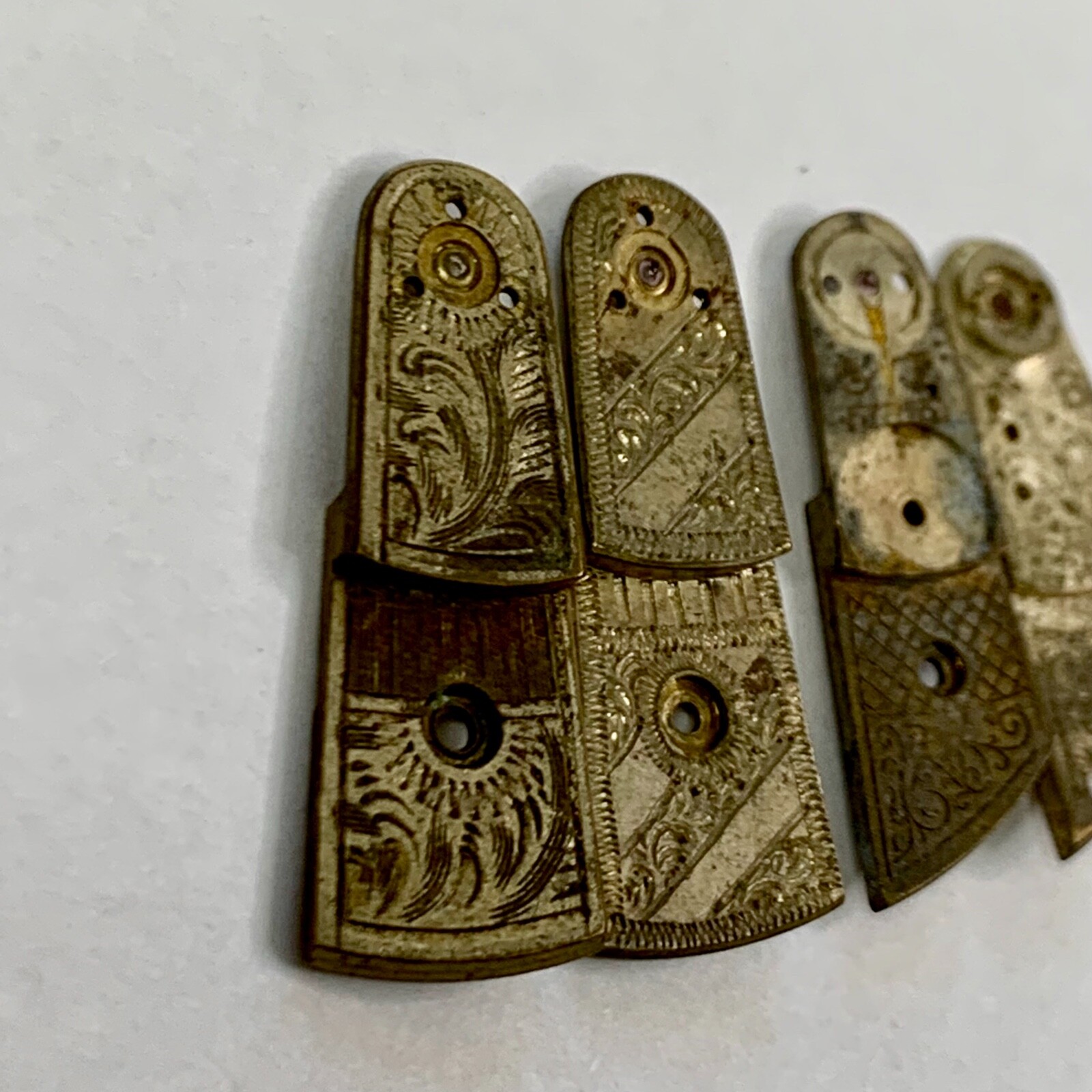 4 Pocket Watch Balance Cock Bridge Antique Part Gold Repair Steampunk Lot Etched